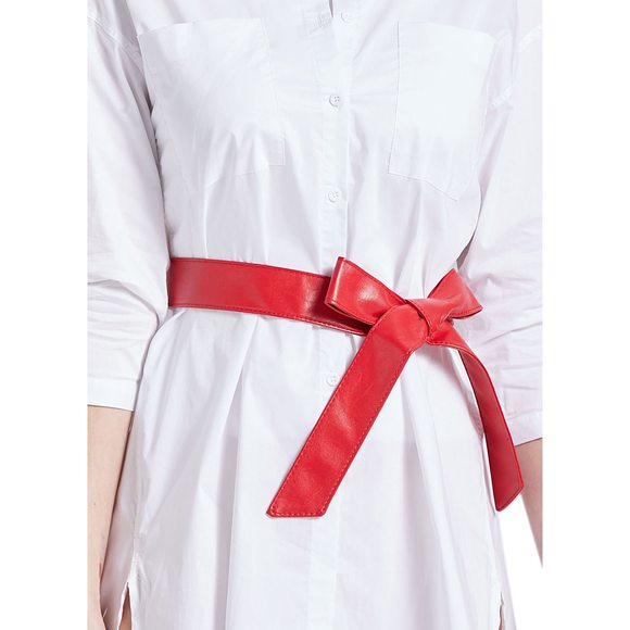 Women Obi Belt Fashion Solid Color Pu Leather 4.5cm Wide Waist Band 70 Inch In💙 - Picture 2 of 9